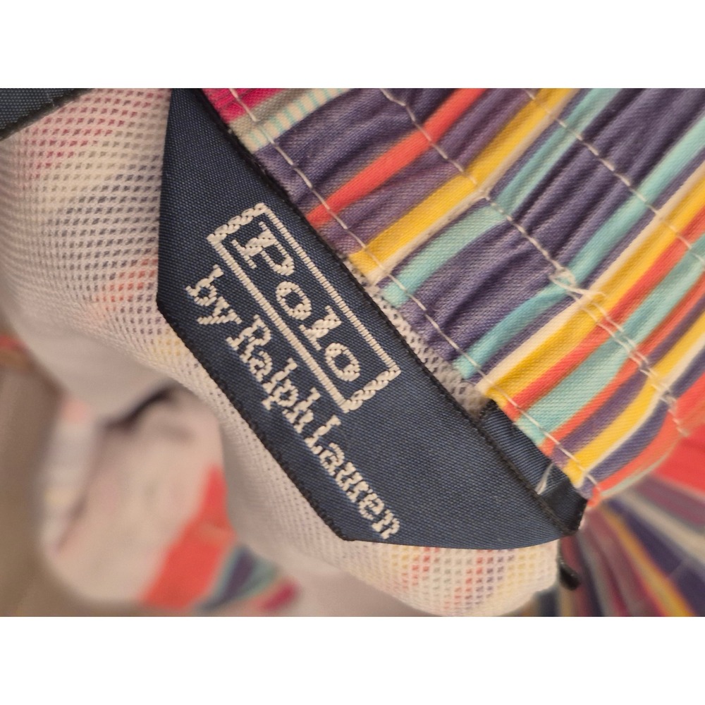 Polo Ralph Lauren Mens Striped Swim Trunks Orange Purple Pony Logo Size M - Picture 8 of 12